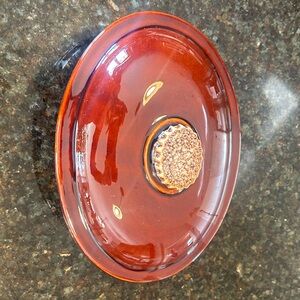 Vintage Hull pottery brown drip cassarole dish